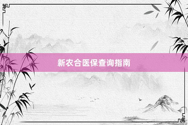 新农合医保查询指南